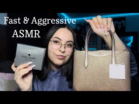 Fast & Aggressive Tapping & Scratching Kate Spade Haul ASMR