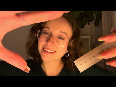 ASMR personal attention face measuring + inaudible whispers