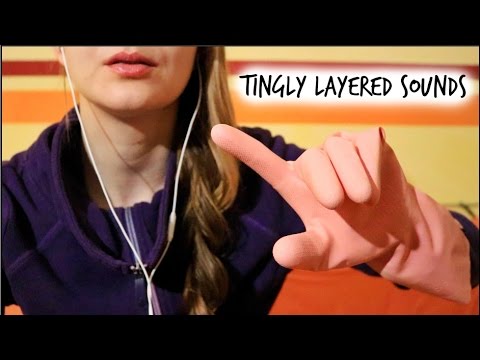 ASMR ✌ Hand Movements w/ Gloves & Layered Sounds ✌