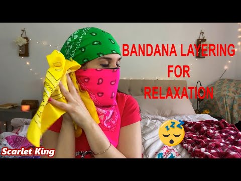 ASMR Layering Bandanas for Relaxation Roleplay- Muffled Speaking!!!