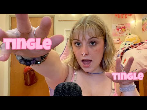 ASMR fast and aggressive mouth sounds, hand movements, ring sounds, bracelet sounds, and rambling🤪✨