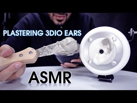 Plastering 3Dio Ears [Gypsum ASMR]