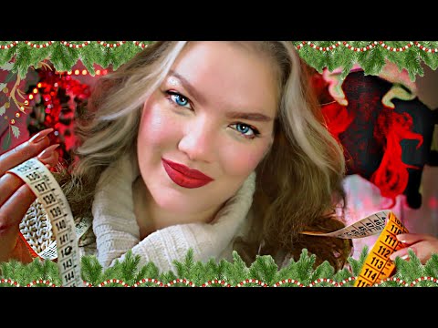 ASMR Tailor Crafts Your Xmas Outfit | Measuring, Writing, Close Up Ear to Ear, Personal Attention RP