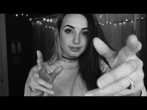 ASMR | Black & White Hand Movements + Rain