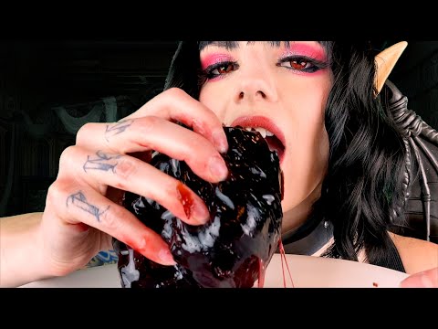 ASMR You Summon Sylk The Succubus & She Eats Your Heart | Eating Jell-O | Fake Blood