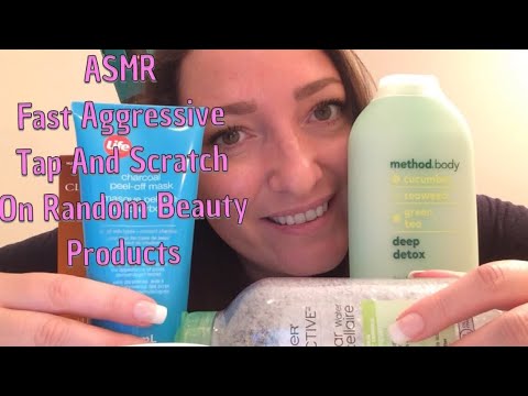ASMR Fast Aggressive Tap And Scratch On Random Beauty Products