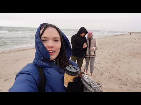 asmr vlog Russia travel Kaliningrad, Svetlogorsk Nature views Snow Sea