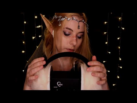 ASMR | soft fluffy sounds, scratching & crinkles - ear muffs, no talking, white noise, 3Dio