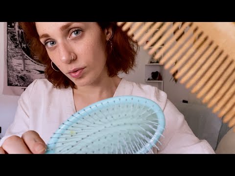 Sleep in 10 Minutes || ASMR || Combing your Face ~ Brushing ~ Tongue Clicking & Shhh