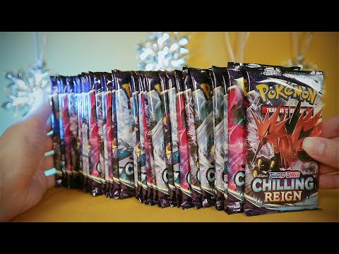 Opening Pokemon Chilling Reign Booster Box ❄ ASMR Relax Crinkles and Cards Sounds