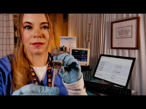 ASMR Hospital Triage Nurse Examines and Evaluates You | EKG, Typing