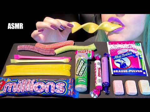 ASMR: SUPER FIZZY CRYSTALS, SOUR FIZZERS, SWIZZELS CHEW BAR | British English Candy 🍡[No Talking|V]😻