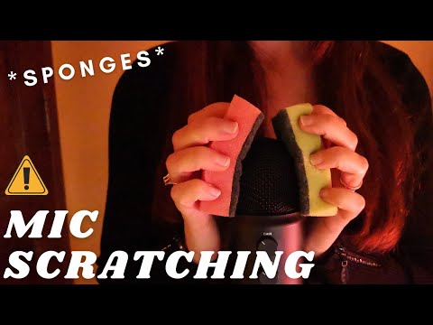 ASMR - MIC SCRATCHING, RUBBING WITH SPONGES (Squeezing, Scratching sponges) | BRAIN MASSAGE