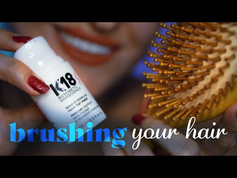 ASMR ~ Brushing Your Hair ~ Scalp Massage, Layered Sounds, Personal Attention, Hair Detangling