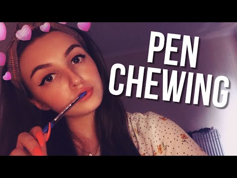 Chewing on a pen and having a casual chat - ASMR