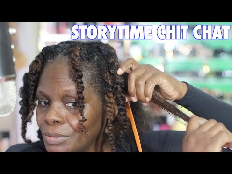 Hair Twist Routine ASMR Storytime Moisturizer The Mane Trying Bubble Freeze Chewing Gum