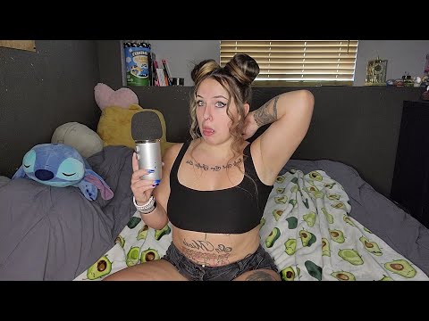 ASMR- Body & Outfit Scratching+Tapping W/ Mouth Sounds!!!