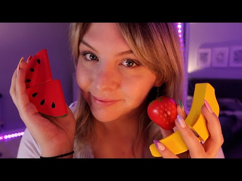 🍑🍌✶  Wooden Fruit Sounds ✶ 🍒🥭 ✶ ASMR Wood Triggers, Wood Sounds, Wood Tapping and Scratching ✶