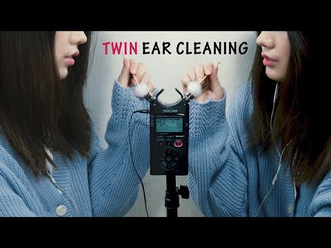 ASMR Twin Fluffy  Ear Cleaning for intense tingle | Rough | Binaural | No Windshield (No Talking)