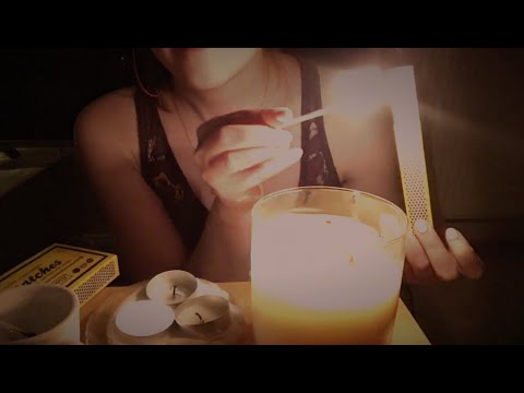ASMR Match and Candle Lighting 💜 100 Subscribers Special 💜  | New microphone