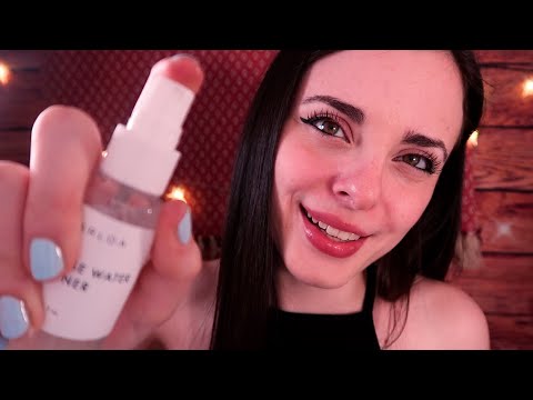 ASMR | Pampering your face 🐸💕 Before Bed 😴 (Personal Attention / Skincare / Spa vibez)