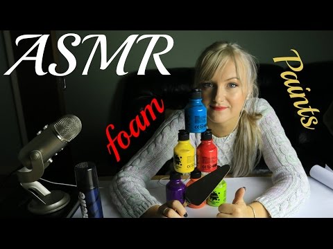 ASMR Shaving Foam and Paint Play Tapping and Gentle Sounds no Talking ASMR sleep