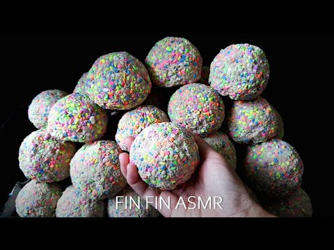 🌈Gritty Colorful Stone Balls Crumble in Water 💙💚💛❤ ASMR #312