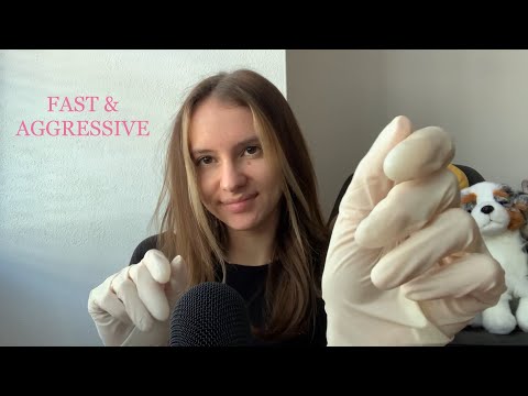ASMR FAST & AGGRESSIVE latex gloves triggers UNPREDICTABLE 😴