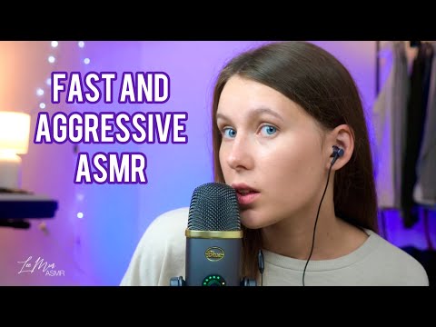ASMR | FAST AND AGGRESSIVE Hand Sounds / Movements, Mouth Sounds, Fast Tapping / Scratching