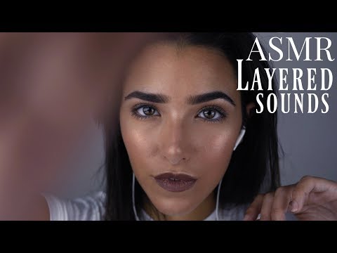ASMR Intense Layered Sounds + Closeup Hands movements (Face touching, Scalp massage, Mic Brushing