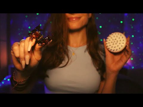 ASMR Roleplay | Scalp Oil Treatment (Relaxing Head Massage, Hair Brushing, Clipping your Hair back)