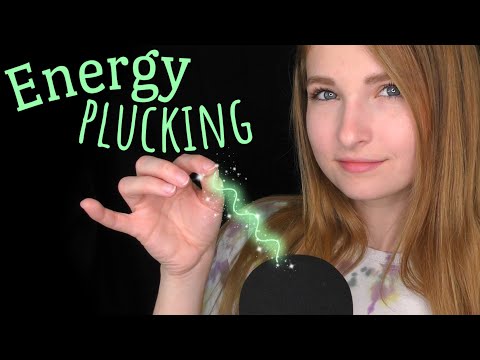 ASMR | Negative Energy Plucking (mic scratching, mouth sounds, shoop)