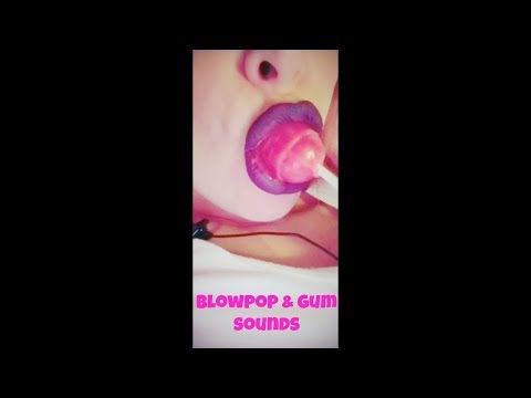 SUCKING ON Blowpop Asmr  LOLLIPOP GUM chewing