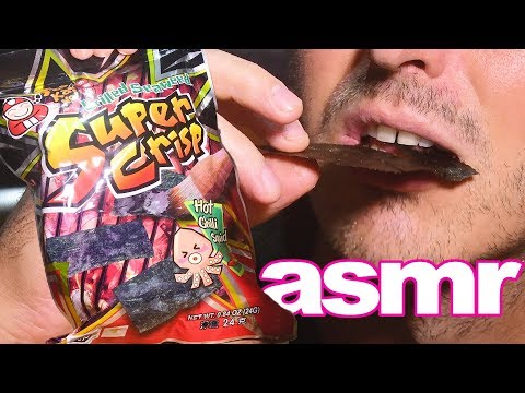 ASMR Super Crisp Spicy Squid Seaweed (Crunchy Eating Sounds) | Nomnomsammieboy