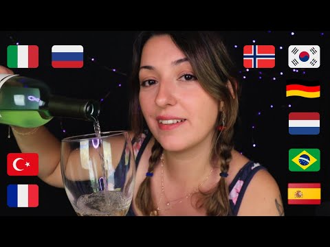 ASMR | Getting Tipsy and Saying "Cheers" in 10 Different Languages | Drunk ASMR