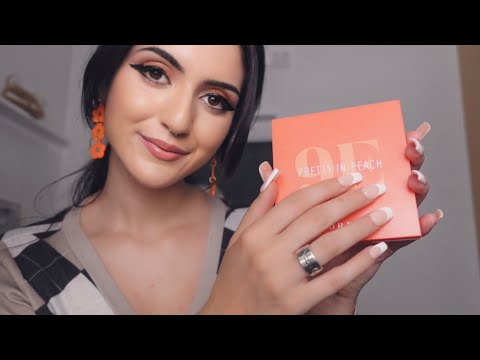 ASMR | BIG SIS DOES YOUR PEACHY MAKEUP 🍑 Whispering & Tapping Makeup Roleplay