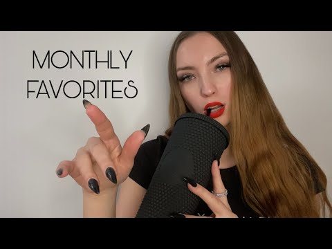 ASMR | My monthly favorites from april, show and tell with tapping and scratching👀