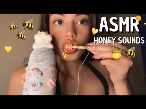 ASMR | Honey sounds 🍯🐝💛 (Honey mukbang, sonidos de miel, mouth sounds, eating sounds)