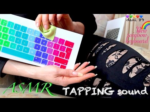 🎧 binaural ASMR ✶ opening a new rainbow keyboard for pc 🌈 ↬ with square shape natural nails ↫ ❤️💚💛💜💙