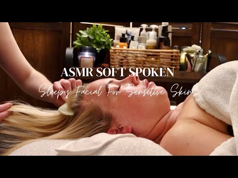 ASMR Sleepy Spa Facial With Music | Obsidian Rollers, Jade comb & Gentle Hair Play to De-stress.