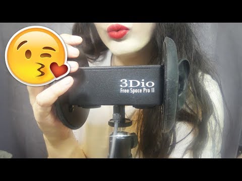 ASMR 3DIO Mouth Sounds and Kissing Sounds Whispering