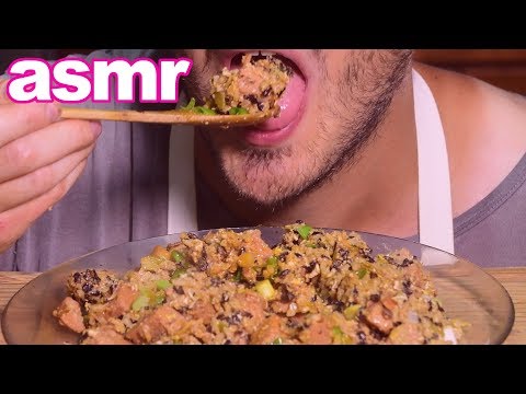 ASMR Eating Spicy Spam Fried Rice (SOFT EATING SOUNDS) !Recipe Linked! | Nomnomsammieboy