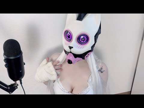 ASMR Mask Tapping and whispers for relax 🤍