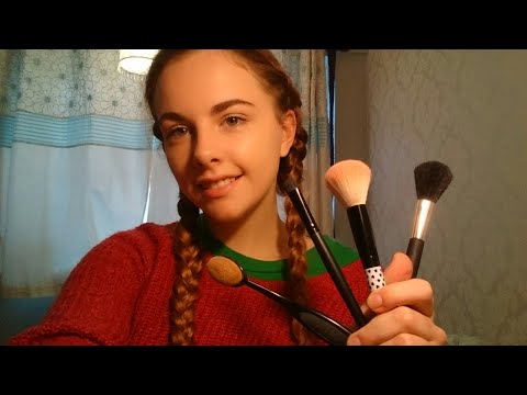 ASMR Monday Affirmations- close up whispered positive affirmations while brushing your face and mine