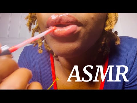 ASMR Mouth Sounds With Lipgloss Application (UPCLOSE)