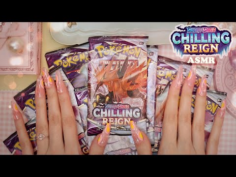 NEW Chilling Reign Pokemon Booster Pack Opening ASMR (soft spoken + tapping)