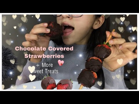 *ASMR* Chocolate MUKBANG🍫 CHOCOLATE COVERED STRAWBERRIES/COOKIES/ICE CREAM🤪