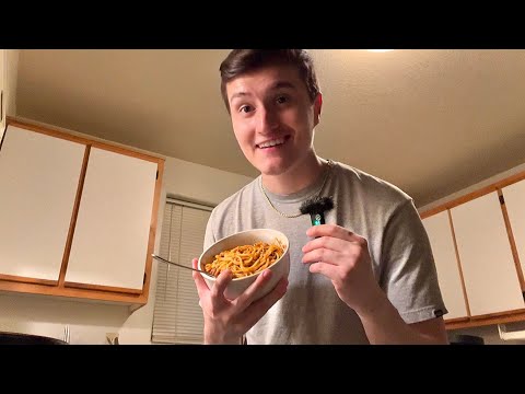 ASMR | Cooking and Eating Spaghetti with Me 🍝 (mukbang)