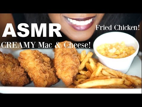 🌱ASMR eating: Very Crispy Vegan Fried Chicken | Mac & Cheese | French Fries | Eating Sounds | Vegan