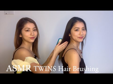 【Japanese ASMR】TWINS Hairplay +Brushing Hair（Whispered）【音フェチ】